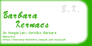 barbara kernacs business card