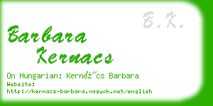 barbara kernacs business card